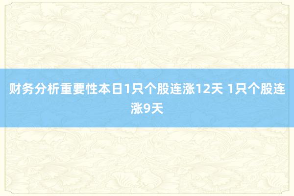 财务分析重要性本日1只个股连涨12天 1只个股连涨9天