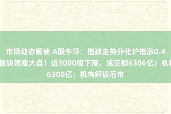 市场动态解读 A股午评：指数走势分化沪指涨0.44%，石油板块领涨大盘！近3000股下落，成交额6306亿；机构解读后市