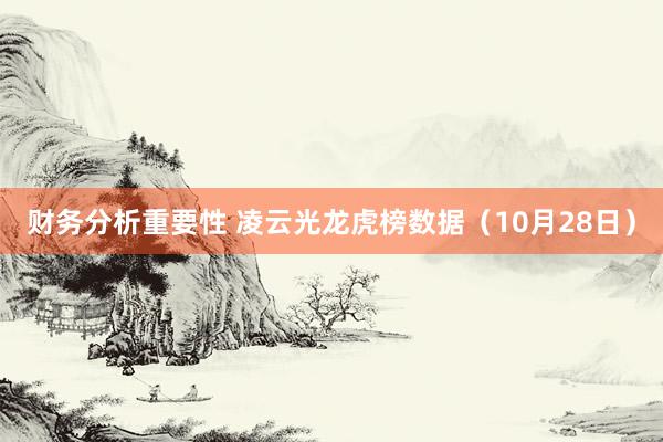 财务分析重要性 凌云光龙虎榜数据（10月28日）