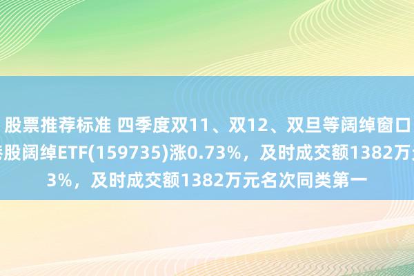 股票推荐标准 四季度双11、双12、双旦等阔绰窗口期相继而至！港股阔绰ETF(159735)涨0.73%，及时成交额1382万元名次同类第一