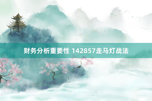 财务分析重要性 142857走马灯战法