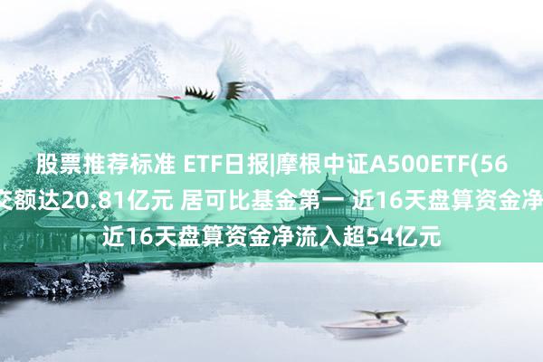 股票推荐标准 ETF日报|摩根中证A500ETF(560530)全天成交额达20.81亿元 居可比基金第一 近16天盘算资金净流入超54亿元