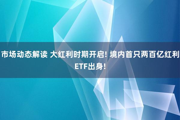 市场动态解读 大红利时期开启! 境内首只两百亿红利ETF出身!