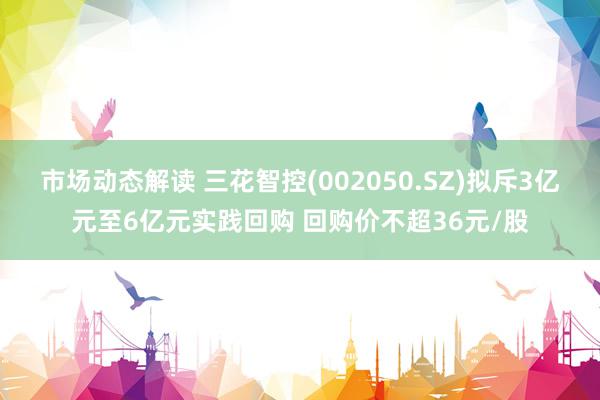 市场动态解读 三花智控(002050.SZ)拟斥3亿元至6亿元实践回购 回购价不超36元/股