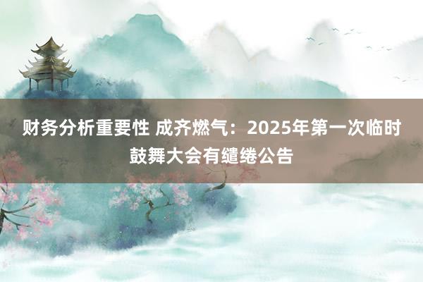 财务分析重要性 成齐燃气：2025年第一次临时鼓舞大会有缱绻公告