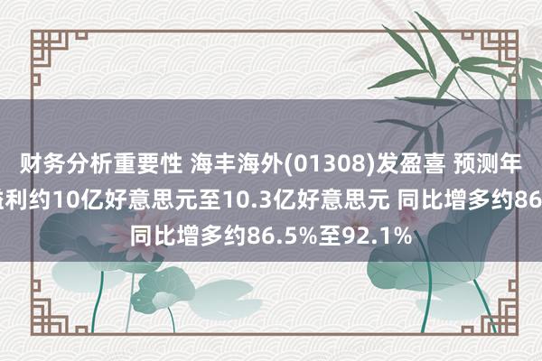 财务分析重要性 海丰海外(01308)发盈喜 预测年度推进应占溢利约10亿好意思元至10.3亿好意思元 同比增多约86.5%至92.1%