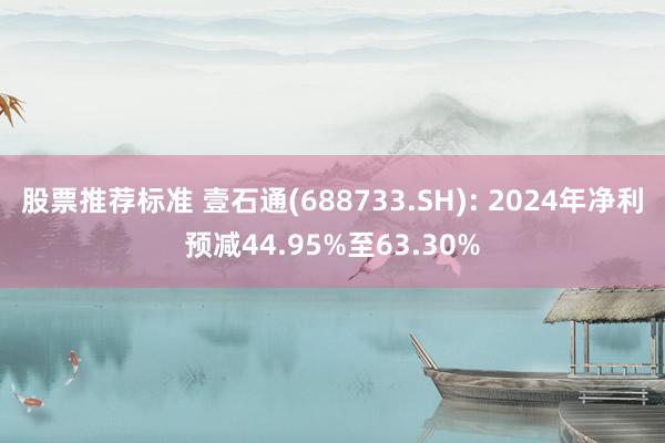 股票推荐标准 壹石通(688733.SH): 2024年净利预减44.95%至63.30%