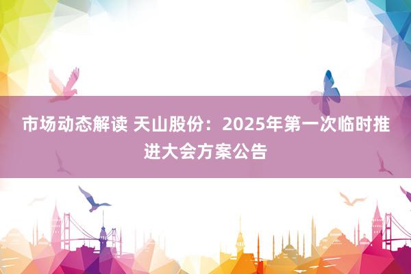 市场动态解读 天山股份：2025年第一次临时推进大会方案公告