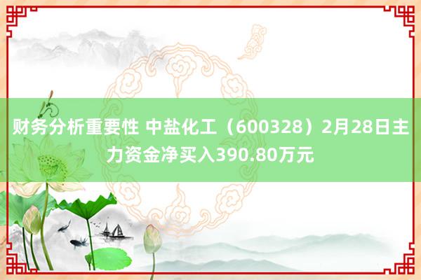 财务分析重要性 中盐化工（600328）2月28日主力资金净买入390.80万元