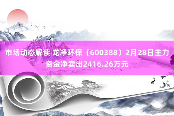 市场动态解读 龙净环保（600388）2月28日主力资金净卖出2416.26万元