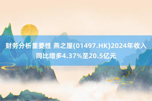 财务分析重要性 燕之屋(01497.HK)2024年收入同比增多4.37%至20.5亿元