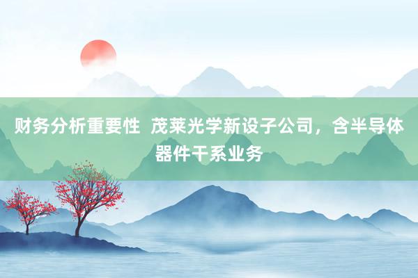 财务分析重要性  茂莱光学新设子公司，含半导体器件干系业务